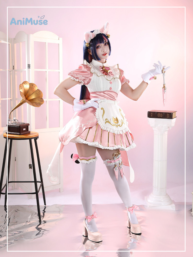 Anime Cosplay Maid - Game Overwatch Kiriko Kamori‌ Nyan Café