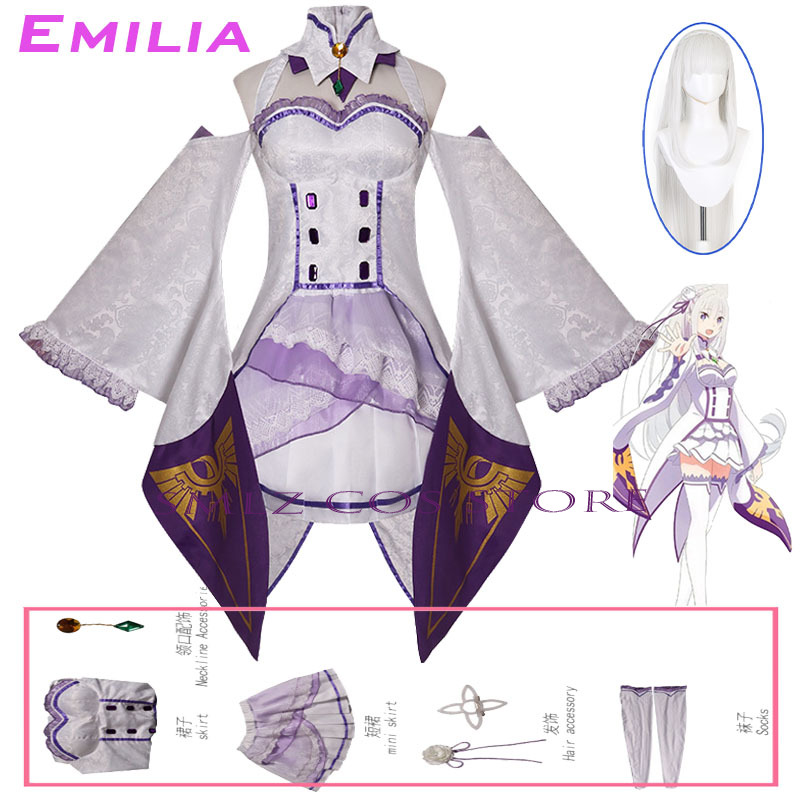 Anime Cosplay Buy - Emilia Cosplay Anime Re Zero Kara